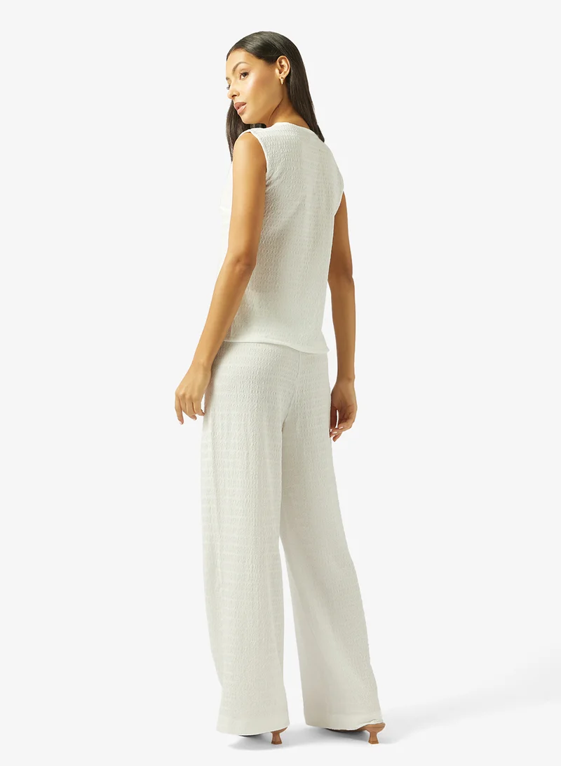 جينجر Button Up Longline Vest & Straight Fit Pant Coord Set